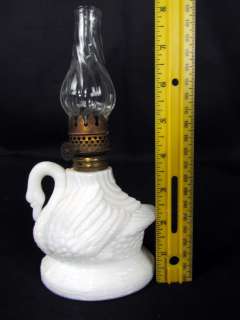 RARE! Antique Victorian Miniature Glass Figural Swan Oil Lamp, #4 of 