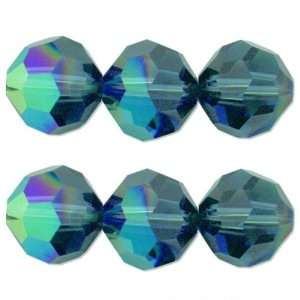  6 Montana AB Round Swarovski Crystal Beads 5000 10mm: Home 