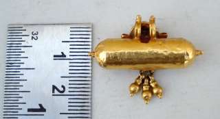 22K VINTAGE ANTIQUE TRIBAL OLD GOLD AMULET PENDANT IND  