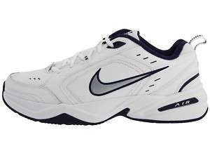 NIKE AIR MONARCH IV MENS CROSS TRAINING SHOES WHITE/NAVY EXTRA WIDE 
