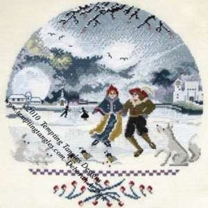  Wintery Moon   Cross Stitch Pattern: Arts, Crafts & Sewing