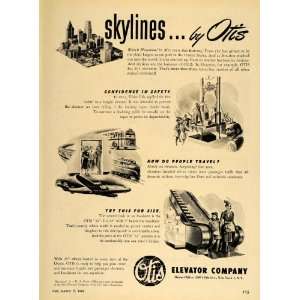  1948 Ad Otis Elevator Escalator Houston Texas Skyline 