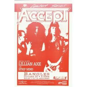  Accept Denver Original Concert Poster 1994