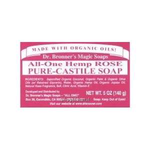  Soap, Bar, Castile, Hemp Rose, Organic, 5 oz. Beauty