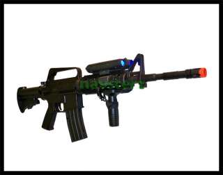   Airsoft M16A4 M4 M16 RIS Spring Action Rifle Gun Laser Grip Package