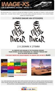 2X PARIS DAKAR 270MM STICKER 4X4 RALLY DECAL  