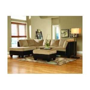  Royce 2 Tone Brown Bella Microfiber Sectional: Home 