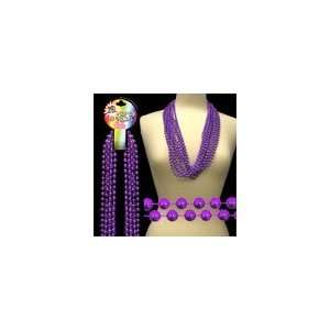  Purple Bead necklace, 33 long, 7mm beads: Health 