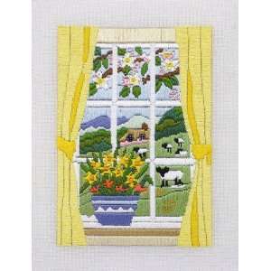    Spring Through The Window   Long Stitch Kit Arts, Crafts & Sewing