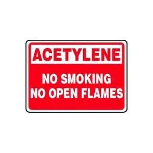 ACETYLENE NO SMOKING NO OPEN FLAMES 10 x 14 Dura Fiberglass Sign