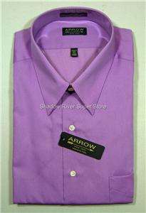 NWT Mens ARROW Wrinkle Free LS Dress Shirt Lilac Purple  