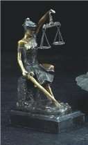 Executive Lawyer Gift Bronze Legal Lady Justice Marble Base Statue 