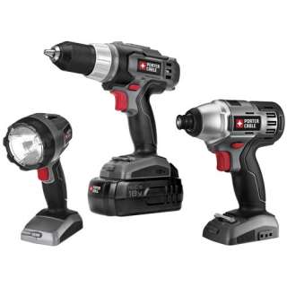 PORTER CABLE 18V 3 Tool NiCD Combo Kit  Drill/Driver, Impact Driver 
