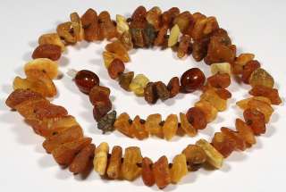 RAW GENUINE BALTIC AMBER NECKLACE 16 3/4 INCH  