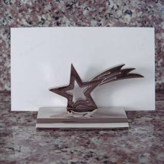 Chrome Shooting Star Business Card Display Holder~Stand  