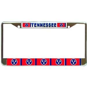  Tennessee TN State Flag Chrome Metal License Plate Frame 