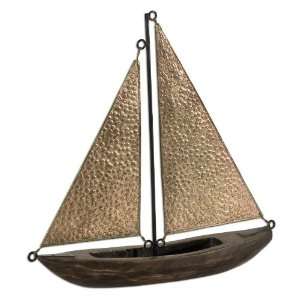  Uttermost 19 Sailboat, Accessory Mahogany Wood Tone Base 