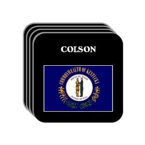 US State Flag   COLSON, Kentucky (KY) Set of 4 Mini Mousepad Coasters