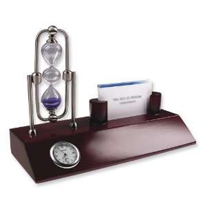 Wood Business Card Holder Clock and Timer: Office Products