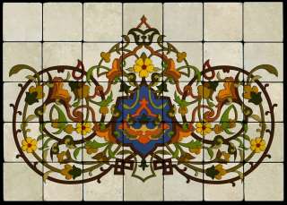 28x20 Old World Victorian Pattern Marble Tile Mural  