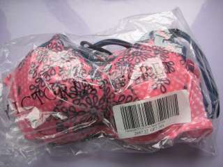   Gorgeous Embroidered Push up Bra 34A, bright pink dot, $52 NWT  