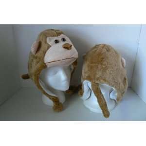  Monkey Fuzzy Animal Head Beanie Hat 