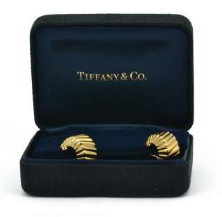 Tiffany & Co. Vintage Hoop Earrings Ear Ring Hoop 18k Solid Yellow 