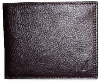  MENS NAUTICA PASSCASE BILLFOLD WALLET (BROWN): Clothing