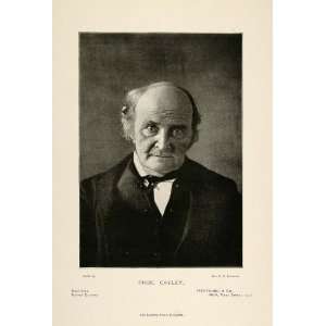  1898 Print Portrait Arthur Cayley Mathematician Math 