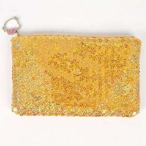  Hello Kitty Sequin Makeup Bag Tote Purse Yellow Baby