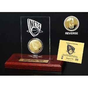  New Jersey Nets 24KT Gold Coin Etched Acrylic Sports 