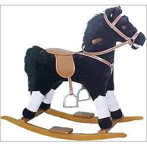   and white Pinto plush rocking horse with sound effects: Home & Kitchen