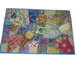   Bead Vintage Sari Tapestry Wall Hanging Throw 60x40 India Decor  