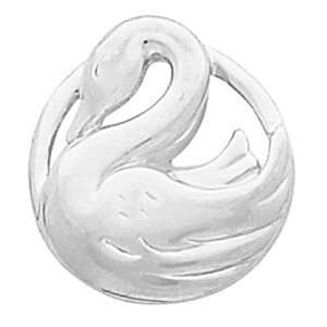  14K White Gold Swan Pendant Jewelry