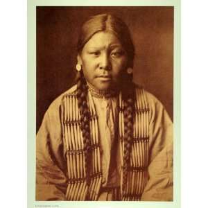  1972 Edward Curtis Cheyenne Indian Girl Portrait Print 