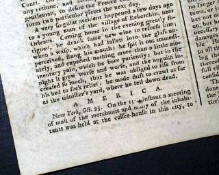 1773 Newspaper TEA TRADE Pre Revolutionary War Tensions & Boston Tea 