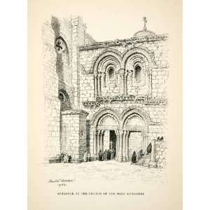  1924 Print Church Holy Sepulchre Jerusalem Israel 