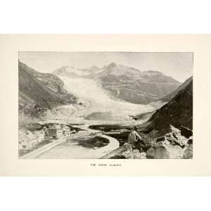   River Mountain Landscape   Original Halftone Print
