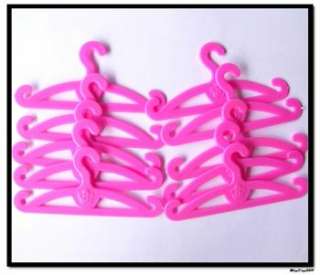 New 20X Barbie Blythe Doll Dress Pink Hangers FR Clothes Cute 
