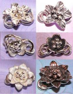 Thailand Karen Hill Tribe Silver Flower Design Clasp  