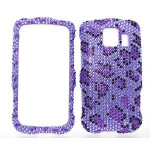 Purple Leopard Spots Sparkling Luxury Rhinestones Full Diamond Bling 