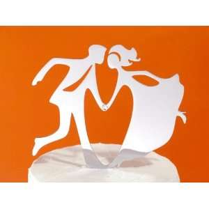 Whimsical Metal Bride and Groom Cake Topper 