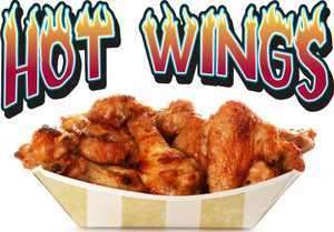 Hot Wings Concession Restaurant Menu Sign Decal  