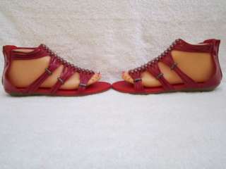 Gladiator Sandals RED/WINE Color Women US Size 5.5 10  