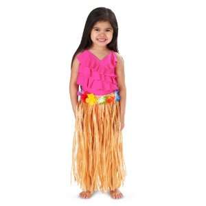  Child Natural Colored Artificial Grass Hula Skirt with 