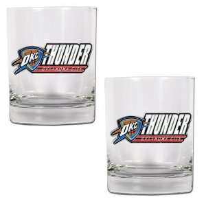  Oklahoma City Thunder 2pc Rocks Glass Set Sports 