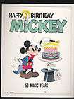 Happy Birthday Mickey  50 Magic Years  single sided car