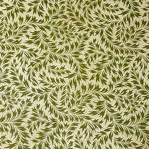 Windham Cotton Fabric Elegant Leaves in Olive Green on Cream By the 