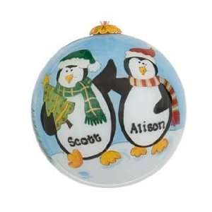  Personalized Penguin Family   2 Christmas Ornament: Home 