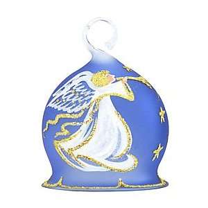  Blue Bell with Angel Glass Ornament